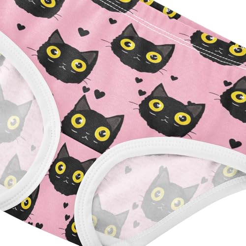 Toddler Girls Underwear 2t Cotton Cute Panties Girl Animals Underpants Briefs Cute Black Cats Pink4