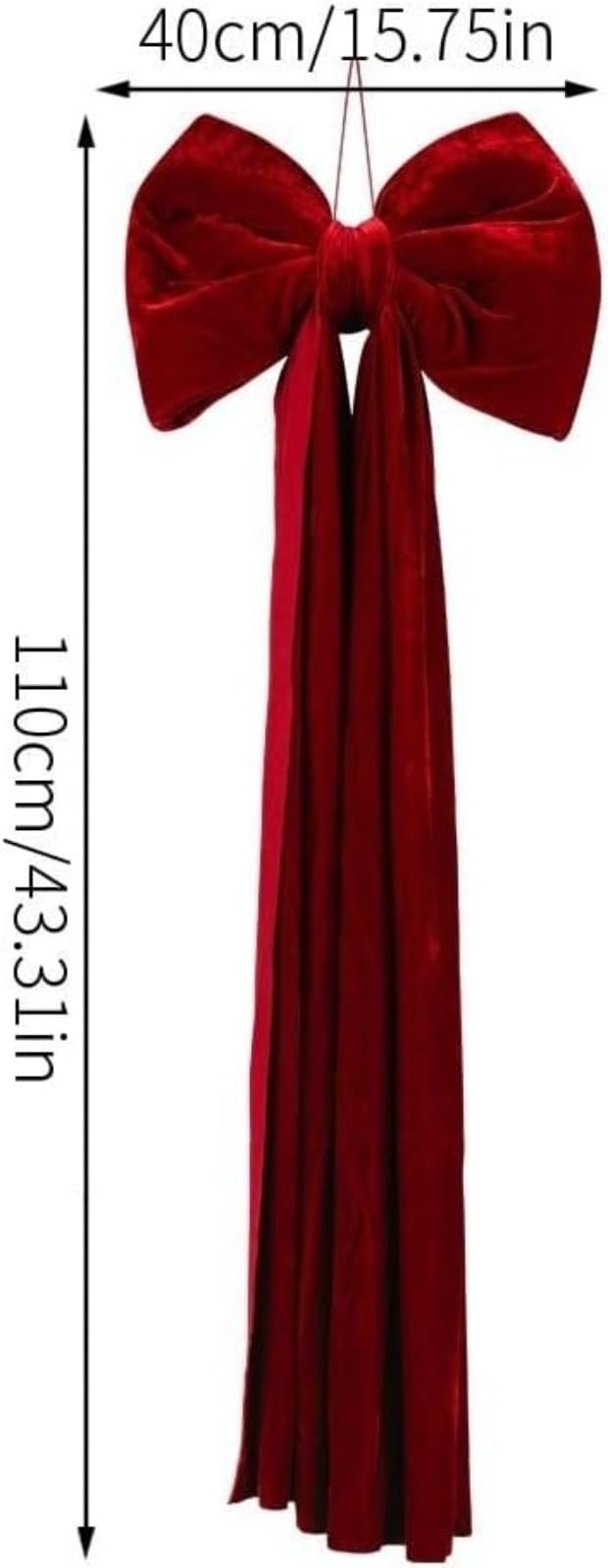 Genérico Extra große Samtschleife für Weihnachtsbaumspitze, 80/110/160/200 cm, große rote Schleifen für die Baumspitze, Weihnachtsdekoration für Zuhause, Hochzeiten und Partys
