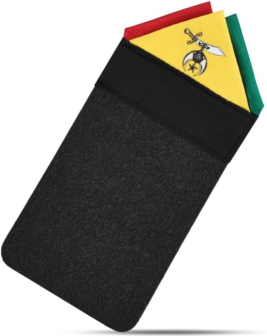 Shriners Pocket Square – Silk Tricolor Design | Elegant Red Yellow Green Pocket Square for Formal Wear
