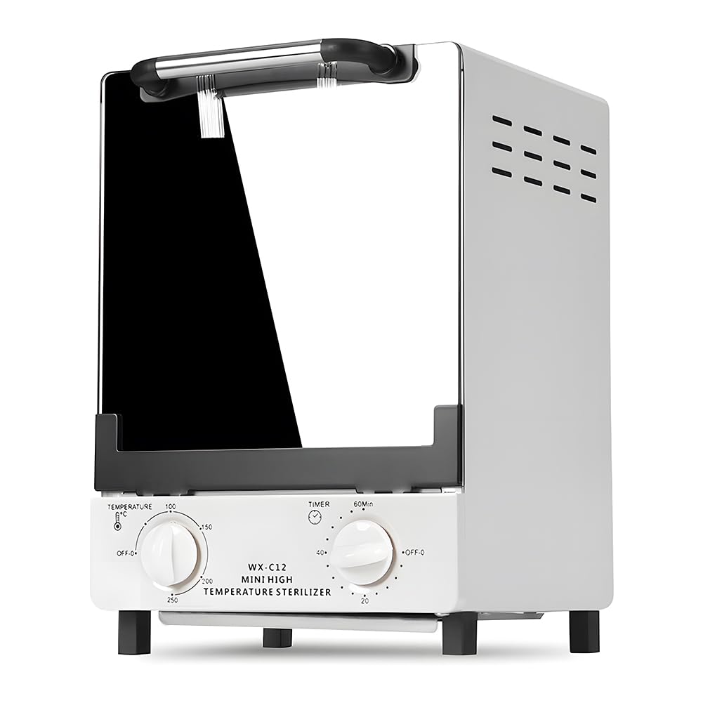 Esterilizador de aire caliente, 12 l, doble esterilizador calentado, horno de secado de limpieza a alta temperatura, gabinete de esterilización de metal para tijeras, botellas, juguetes, toallas