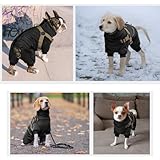 PUMYPOREITY Hundemantel Wasserdichter, Hundepullover Reflektierender Hundejacken Winterweste für Kleine Mittelgroße Hunde Mit Geschirr & D-Ringen Warm Hundekleidung für Kaltes Wetter(Schwarz, S)
