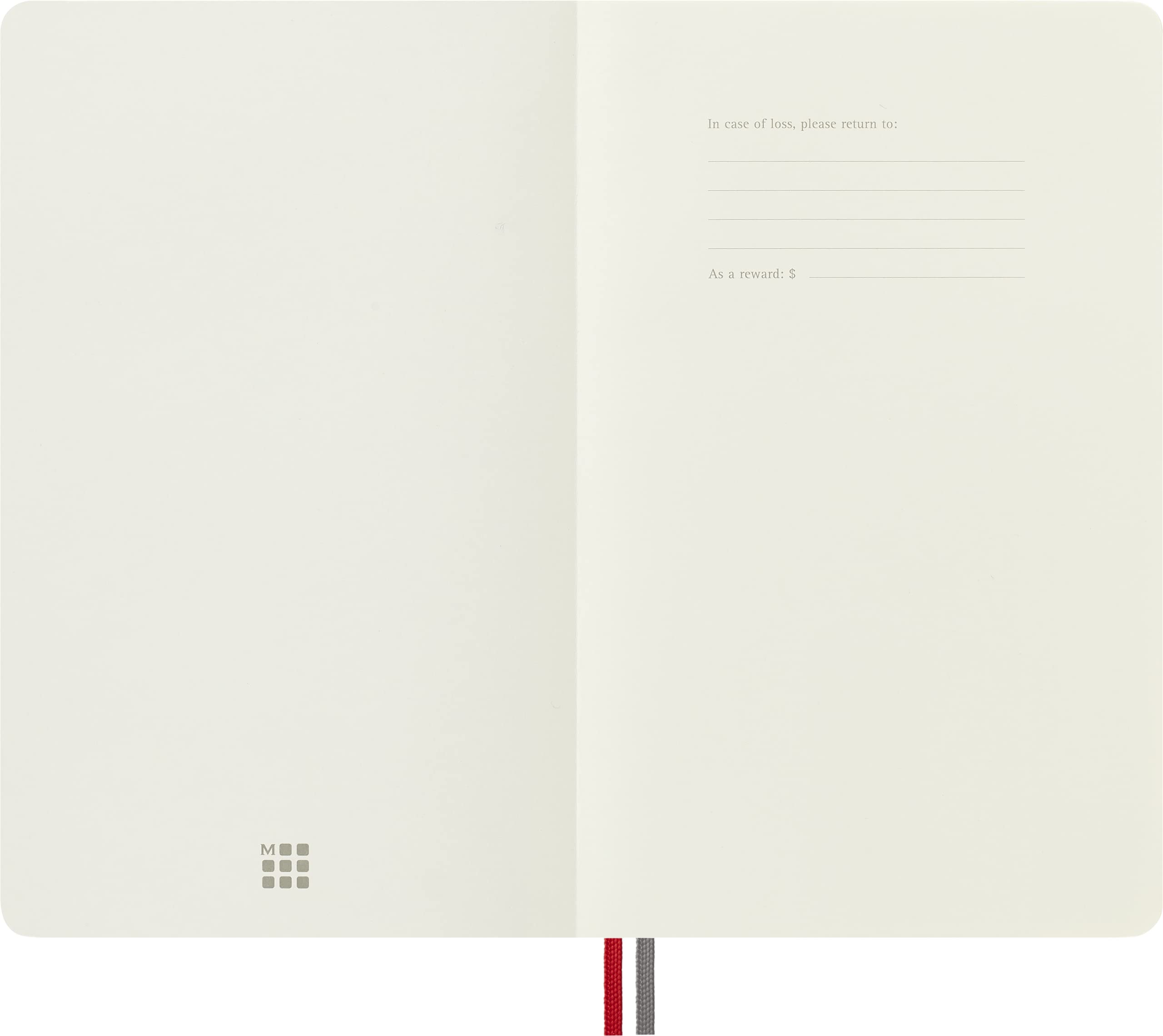 Moleskine - Klassisches Notizbuch, Blanko Seiten, Softcover und elastischer Verschluss, Größe 13 x 21 cm, Farbe Scharlachrot, 400 Seiten