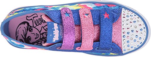 Skechers 10846L Girl's Twinkle Toes: Shuffles - Colorous Cutie Sneakers,Royal/Multi,112
