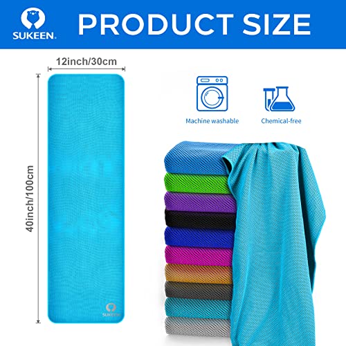 Image of KUEN [4 Pack] Cooling Towel (40 inchx12 inch), Ice Towel, Soft Breathable Chilly Towel, Microfiber Towel for Yoga, Sport, Running, Gym, Workout,Camping, Fitness, Workout & More Activities