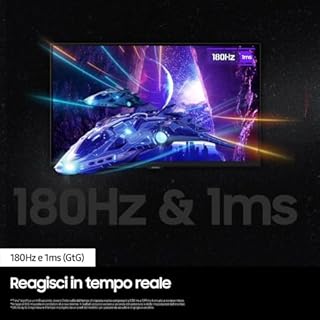 Samsung Monitor Gaming Odyssey G5 (S27DG502), Flat, 27", 2560x1440 (QHD), IPS, 180Hz, 1 ms, AMD FreeSync, Adaptive Sync, HDMI, Display Port, Ingresso Audio, HAS, Pivot, Flicker Free