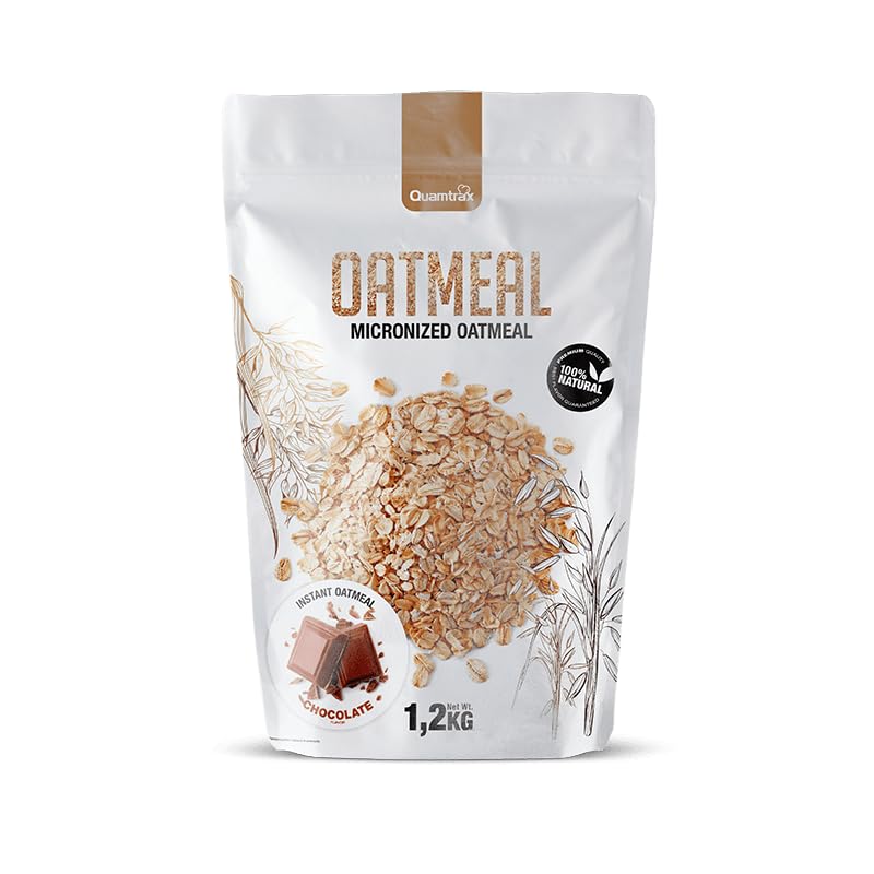 Quamtrax Nutrition - Harina de avena micronizada 0% azúcares añadidos - 1200 gr - Chocolate - Energía, proteína y sabor delicioso