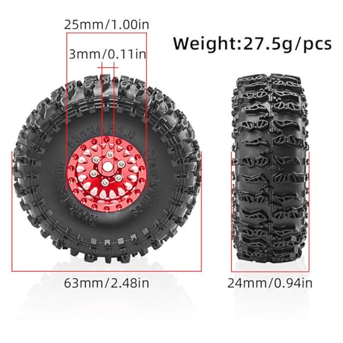Pneus roue mud terrain voiture télécommande pièces de rechange beadlock - 7