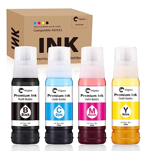 Cartouche d'encre Epson 522 T522 Hiipoo pour EcoTank ET-2720 ET-4700