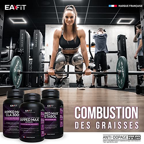 EAFIT | Ripped Max Ultimate | Aide à Brûler les Graisses, Améliore le Métabolisme | Homme & Femme | L-Arginine, Thé vert, Cacao, Caféine | Stimule l'Oxydation des Graisses | 2x120 Comprimés – Image 3