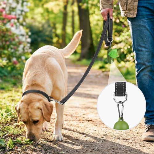 Joytale Hundeleine Kleine Hunde Leicht, Doppelseitig Reflektierende Leine Hund aus Nylon mit Gepolstertem Griff, 1,5m x 2cm, Schwarz