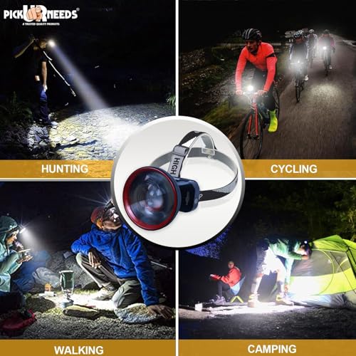 Image of Pick Ur Needs 20 Watt Super Power Head Lamp with 3 Mode LED Zoomable Head Light for Camping Torch