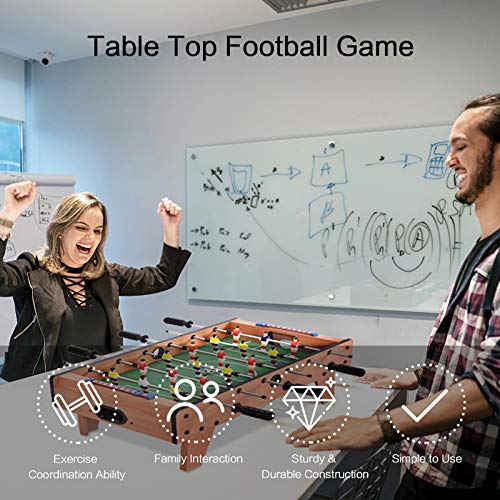 Goplus 27" Foosball Table, Portable Tabletop Soccer Game W/ 2 Footballs & 18 Soccer Keepers For Family Night, Game Room, Arcades, Bars, Parties, Wooden Football Game Set For Adults & Kids #TOP4