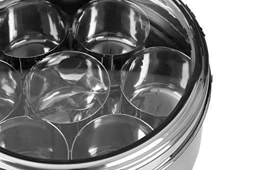 Premier Housewares Spice Container Set including Clear Lid, Stainless-Steel, Silver, 20 x 20 x 8 cm - Image 3