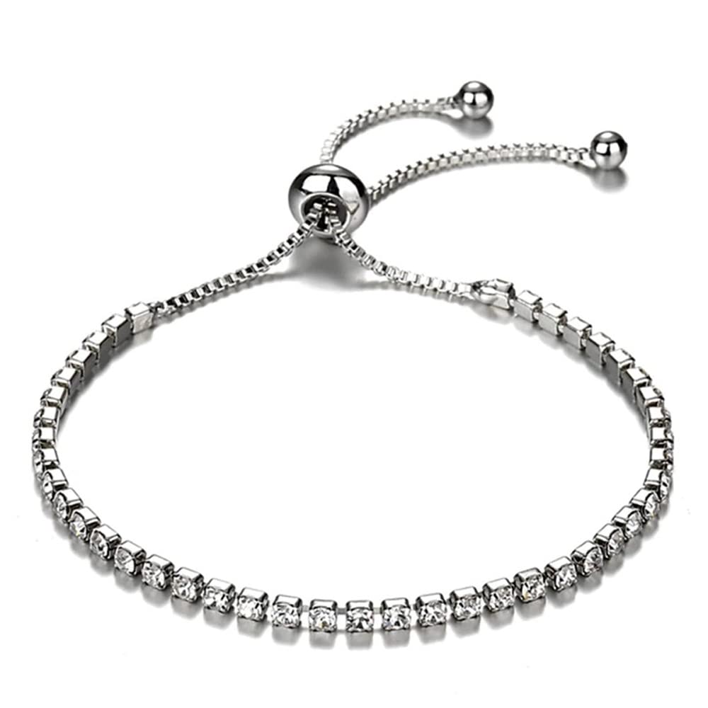 Shining Diva FashionEndless Love Crystal Infinity Bracelet for Women CZ Diamonds Latest Stylish Adjustable Charm Tennis Bracelet for Girls