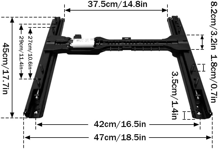 12V Electric Seat Slide Rail for Car, Adjustable Electric Slide Rails for Forward and Backward Movement, Suitable for RV, Commercial Vehicles and Modified Car Seat, High Strength, Universal