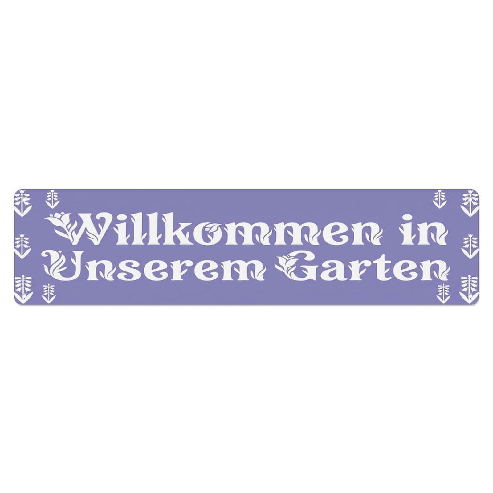 Vintage Welcome to Our Garden Hyacinth Purple Metal Tin Sign