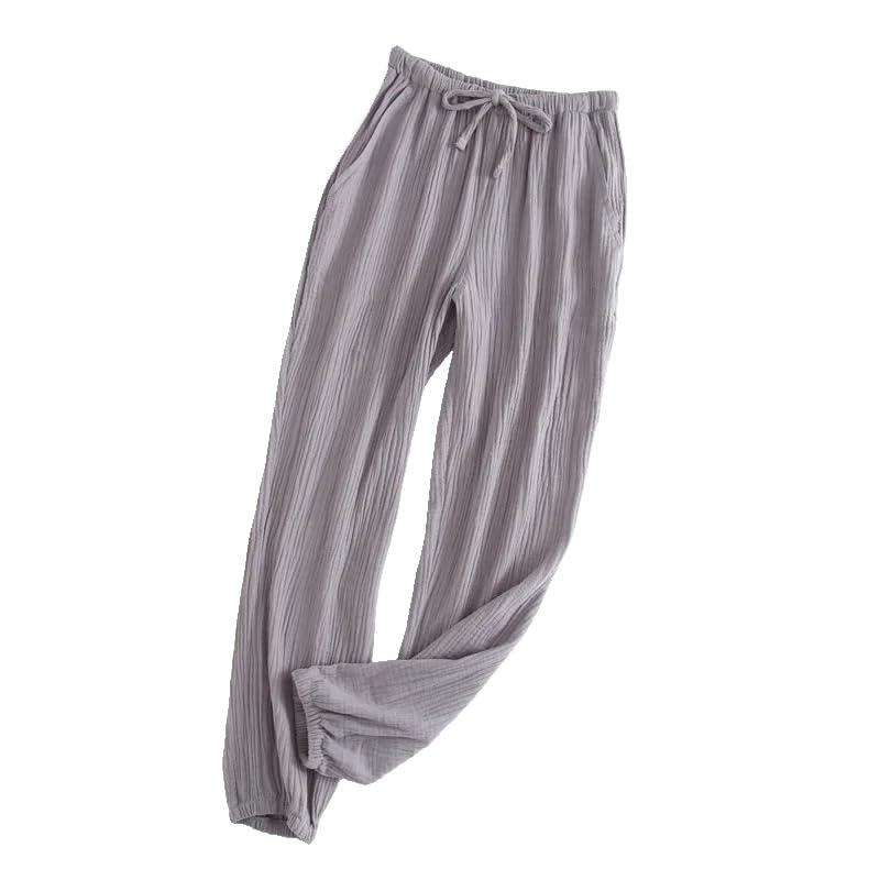OFFSUM Pantalones De Pijama para Hombre - Pantalones De Casa De Algodón para Hombre, Ropa De Dormir Sencilla, Pantalones Holgados Suaves con Bolsillos, Ropa De Descanso Informal De Verano, Color S