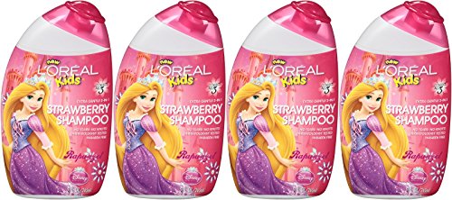 L'Oreal Kids Extra Gentle 2-in-1 Shampoo, Rapunzel / Strawberry, 9 Ounce, (Pack of 4)