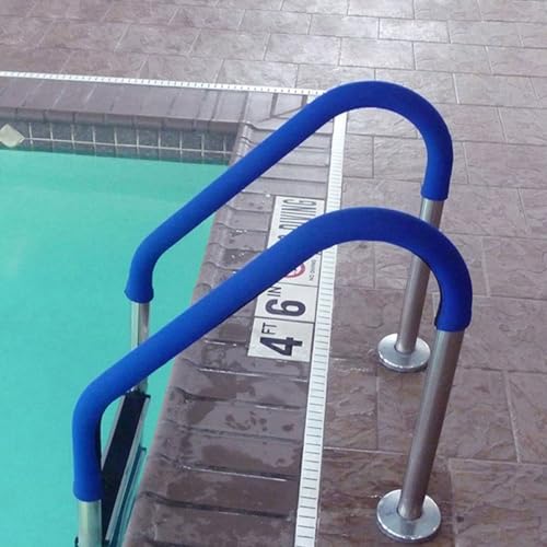 Cubierta de pasamanos para piscina de neopreno azul con cremallera 8