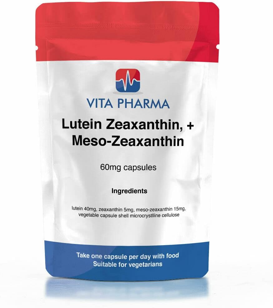 Lutein ZEAXANTHIN - Meso ZEAXANTHIN 60mg, 240 Capsules, 8 Months Supply, by vita pharma, Quality UK Produced Product. Buy Now for Fast DELIVERY