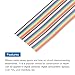 MECCANIXITY 1 Pcs 30 Pin Flat Rainbow Ribbon Cable 30 Ft 1.27mm Pitch Breadboard Jumper Wires for Electronic Projects