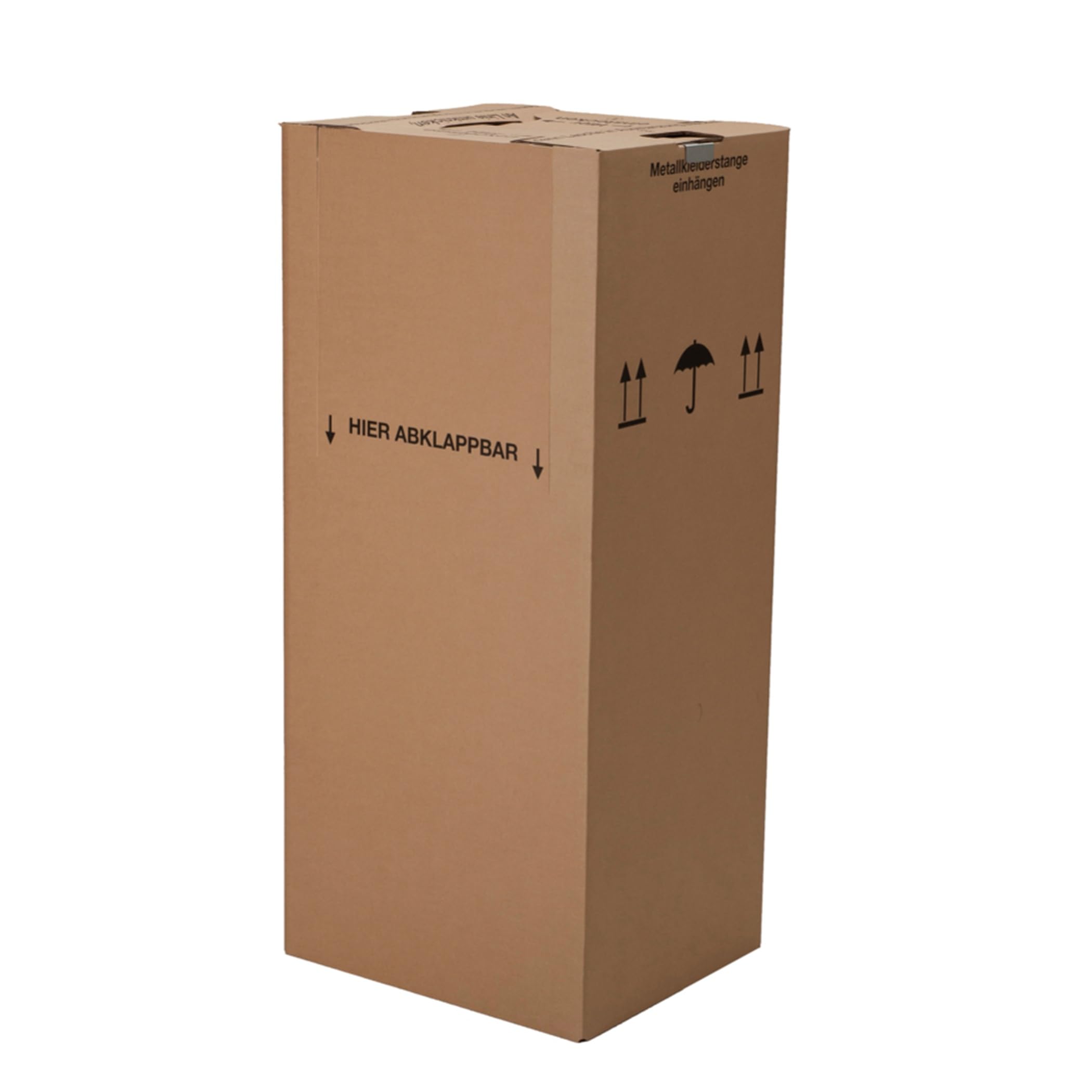 BB-Verpackungen Lot de 15 boîtes à vêtements Maxi - 612 x 522 x 1370 mm - Double cannelure (15 pièces) - Grand carton à vêtements avec barre en métal, trous de préhension et charge jusqu'à 60 kg