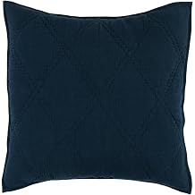 Kosas Home Casi 26x26 Belgian Flax Linen Fabric Euro Sham in Midnight Blue