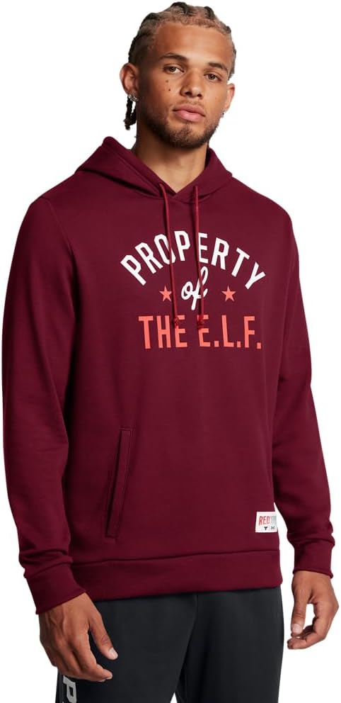 Under Armour mens Project Rock Red One E.l.f. Hoodie