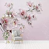 Fotomural Moderno Pintado A Mano 3D Lirio Rosa Papel Pintado De Tela Para Paredes Sala De Estar Tv De Fondo De 3D Papel Tapiz Pared Pintado Decoración Dormitorio de Estar Sala Sofá Mural-400cm×280cm