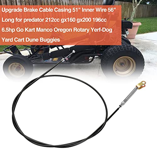 Grehua Upgrade Brake Cable Casing 51" Inner Wire 56" Long For Manco 9598 9597 Yerf-Dog Asw Bristers Airheart Mb-1 Predator 212Cc 196Cc 6.5Hp Gx160 Go Kart Carter Drift Trike Fun Cart Dune Buggy Atv #TOP3