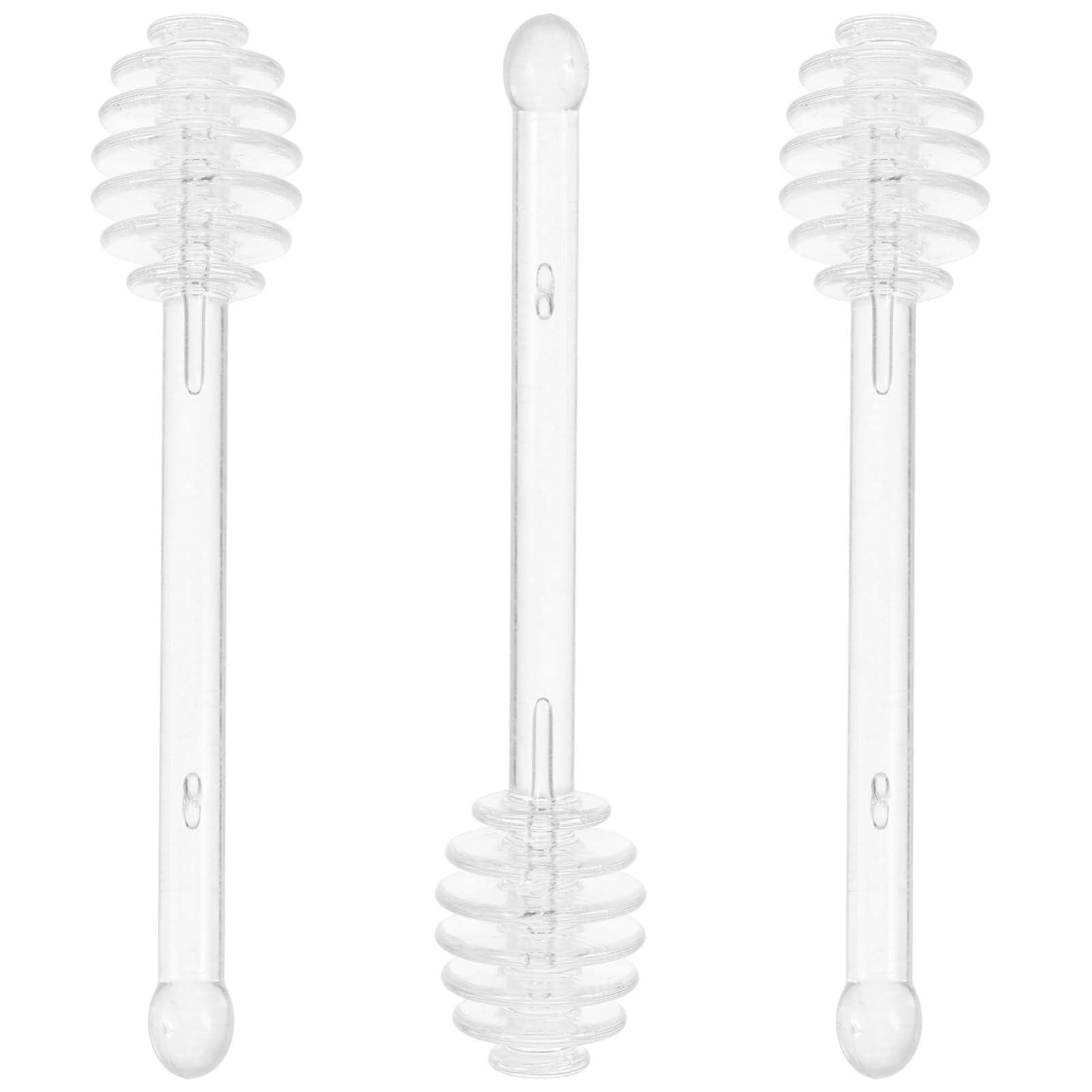 MOLUCKFU Glass Honey Stirrers 3pcs Set Stirring Rods for Honey Syrup Molasses Washable Random Style