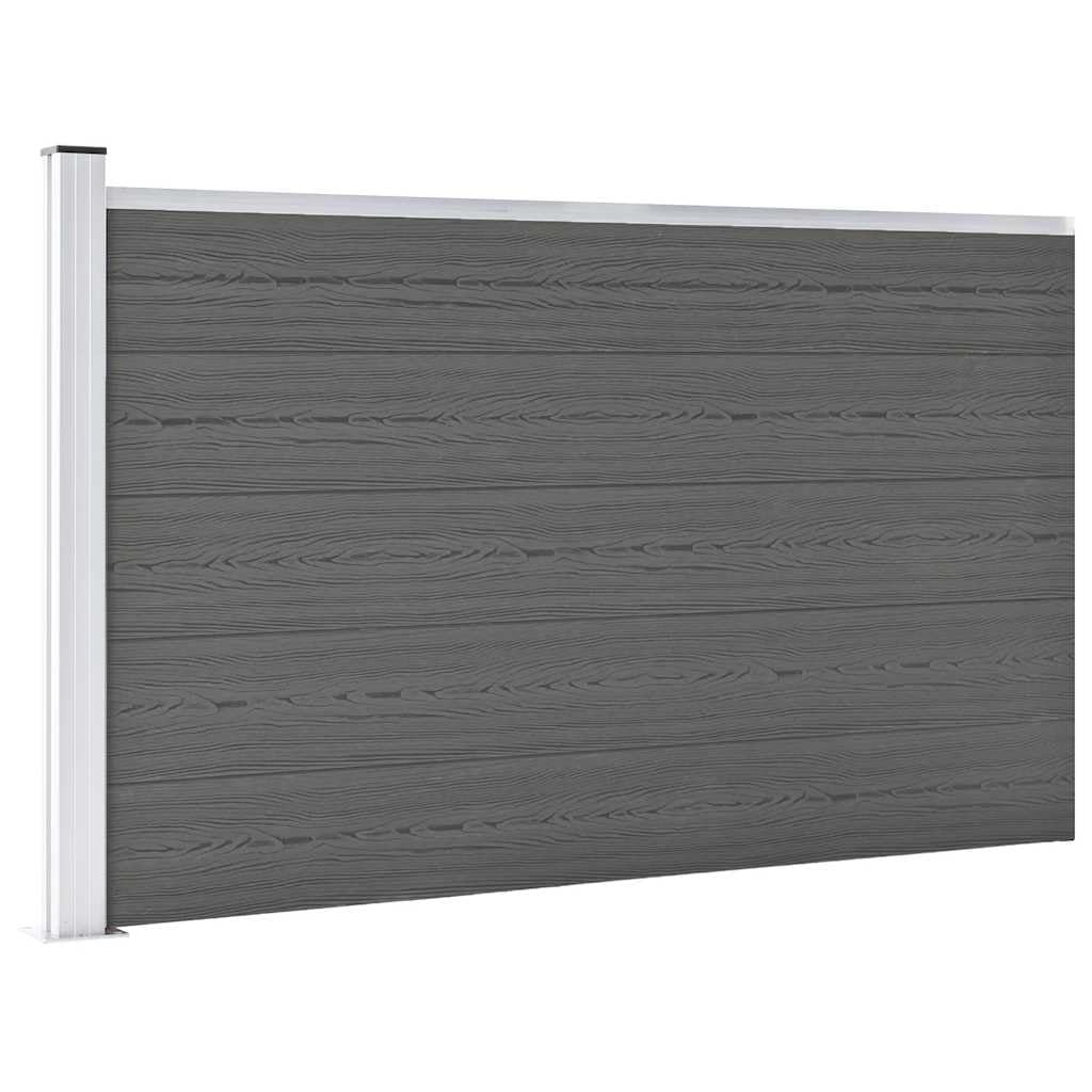 Gartenzaun aus Holz-Kunststoff-Verbund Zaunpanel Set 9 Platten WPC Zaunpanel Set für Garten und Hof Privatsphäre