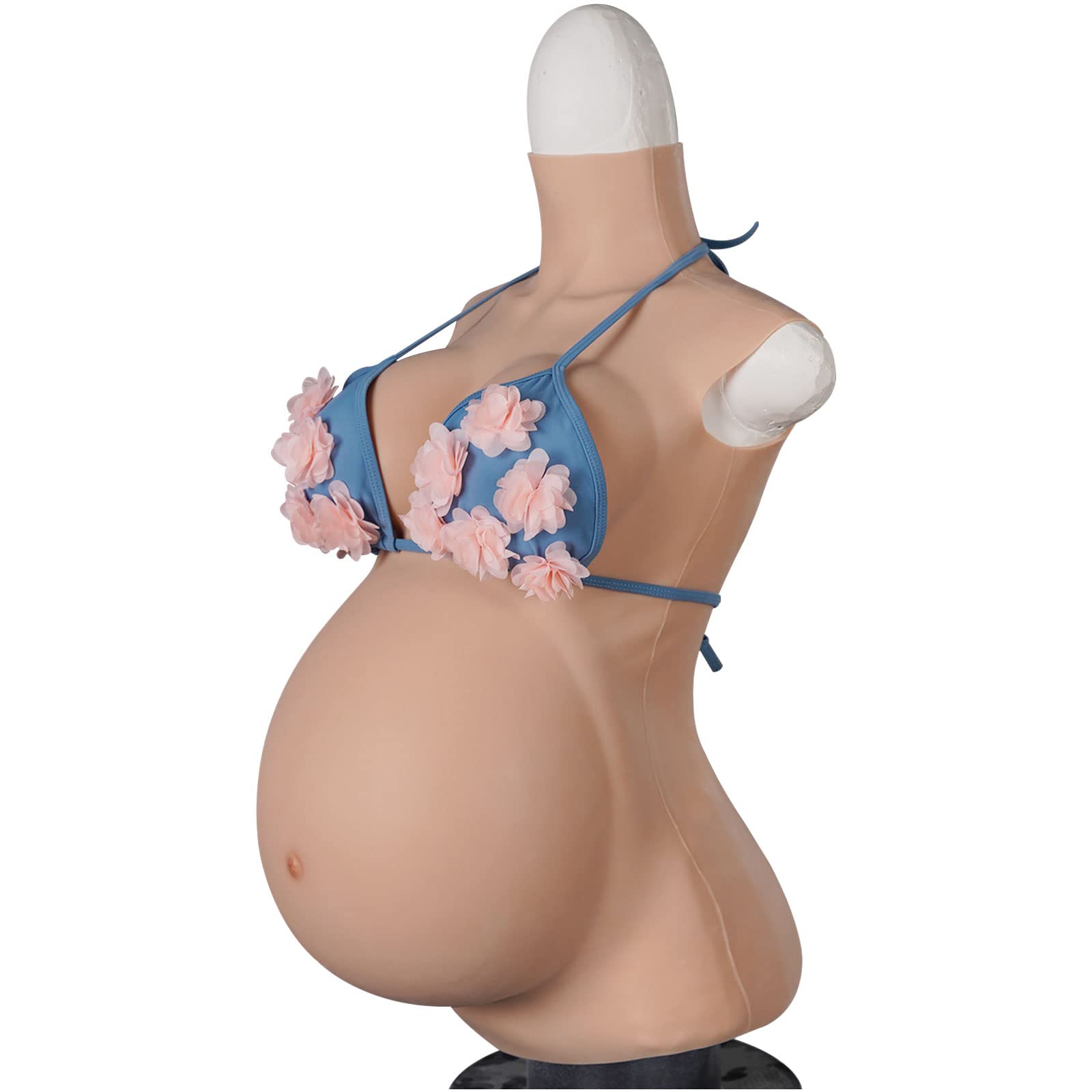 Silicone Pregnancy Belly Artificial Breastplate Simulation Pregnant Tummy Abdomen with Cotton Filled for Cosplay Actor Color 2 4 Months