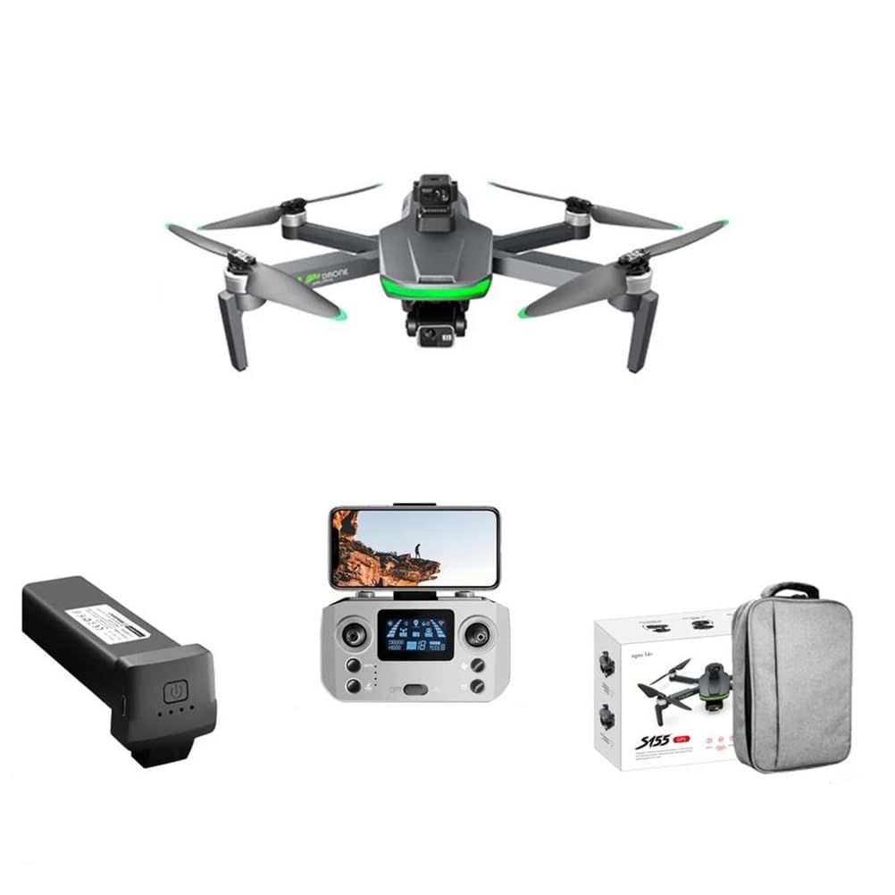 Single battery,dron s155 pro max 5g gps profesjonalny 4k hd fotografia lotnicza gimbal 3-osiowy obciążenie 500 g dron z napędem no/360 do omijania przeszkód
