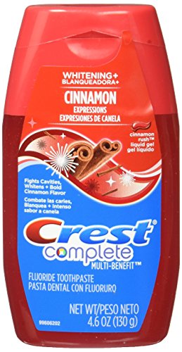 Crest Complete Whitening Plus Expressions Cinnamon Rush Liquid Gel Toothpaste 4.6 oz., (Pack of 6)