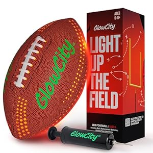 GlowCity LED PU Football with Air Pump – Size 6 – Brown