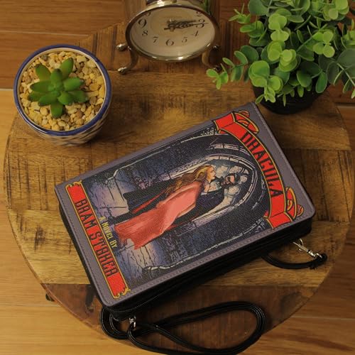 Things2Die4 Bram Stoker's Dracula Gothic Book-Shaped Clutch Bag with Crossbody or Wrist Strap, 9.25” Long, Perfect for Dark Fashion Lovers4