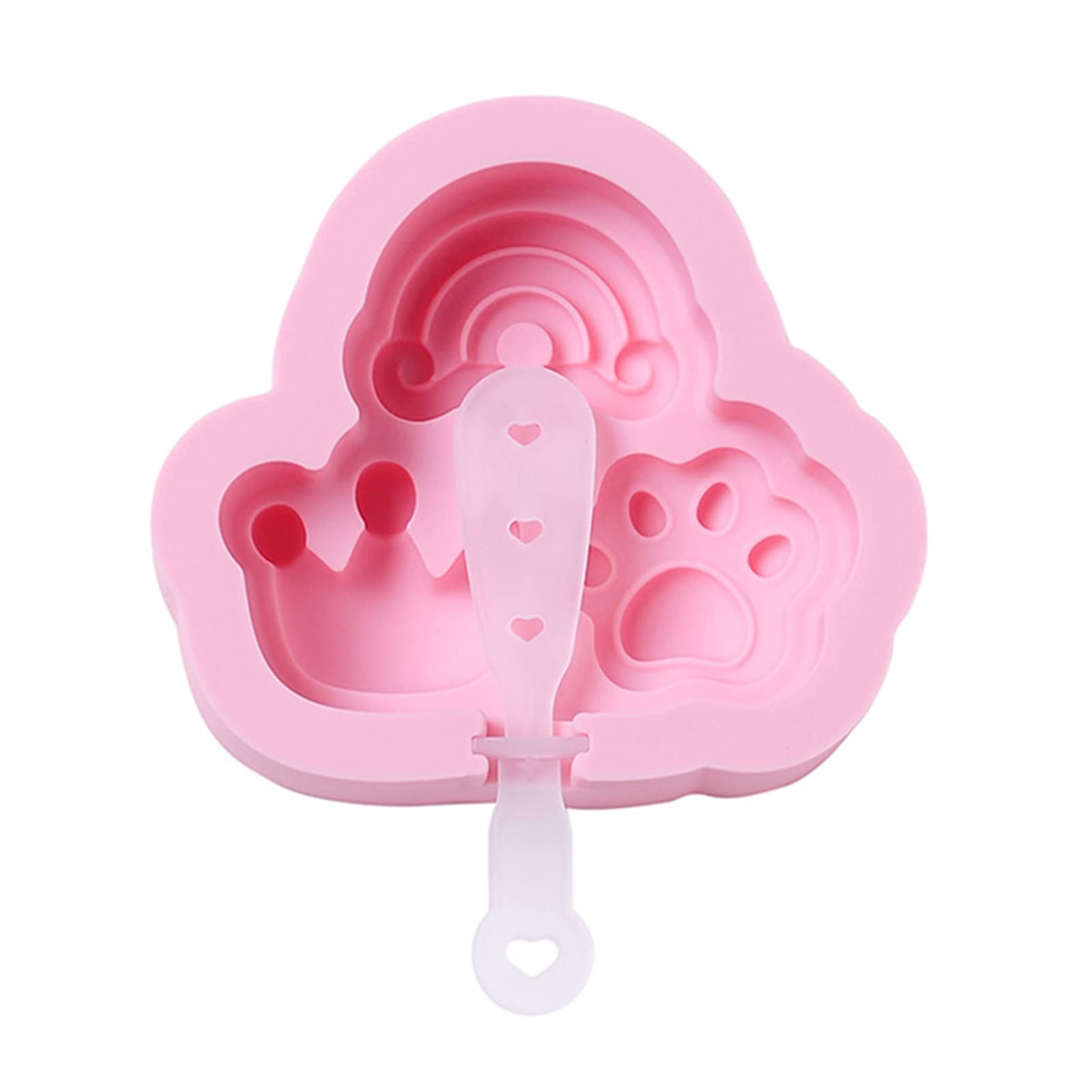 Tsophreniq Silicone Ice Cream Molds for Pop Cream Popsicles Cats Paw Rainbow Crown Shaped Kitchen Silicone Pop Molds for Babies