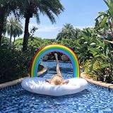 🐋Juguete Ideal Para el Verano: El verano está aquí, ¡lleva tu arcoíris inflable a la fiesta en la piscina! Diviértete y juega con amigos.