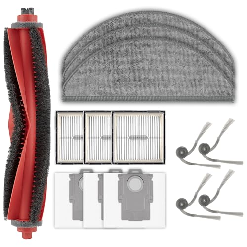 Image of (14 Pack) Q10 X5+ Replacement Parts Compatible with Roborock Q10 X5+ Robot Vacuum Cleaner, 1 Roller Brush, 4 Side Brushes, 3 HEPA Filters, 3 Dust Bags, 3 Mop Pads, Accessories Kit