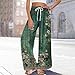 FlekmanArt Wide Leg Pants Woman High Waisted Beach Vacation Trousers Boho Lounge Summer Palazzo Wide Leg Petite Pants