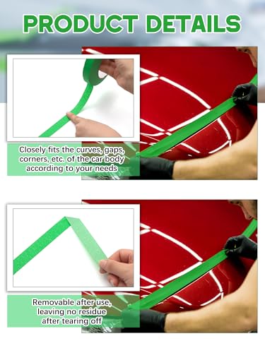 Image of Marspark 6 Rolls 1.5 Inch x 55 Yards Green Automotive Refinish Masking Tape Bulk No Residue Heat Resistant Painters Tape for Car Vehicles Auto Body Multi Purpose Paint Tape
