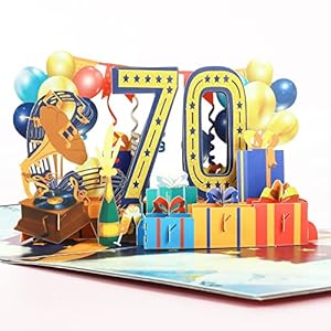 Geburtstagskarte zum 70. PopUp Karte 3D Geburtstag, Geburtstagskarten für Großeltern, Männer und Frauen, Mädchen und…