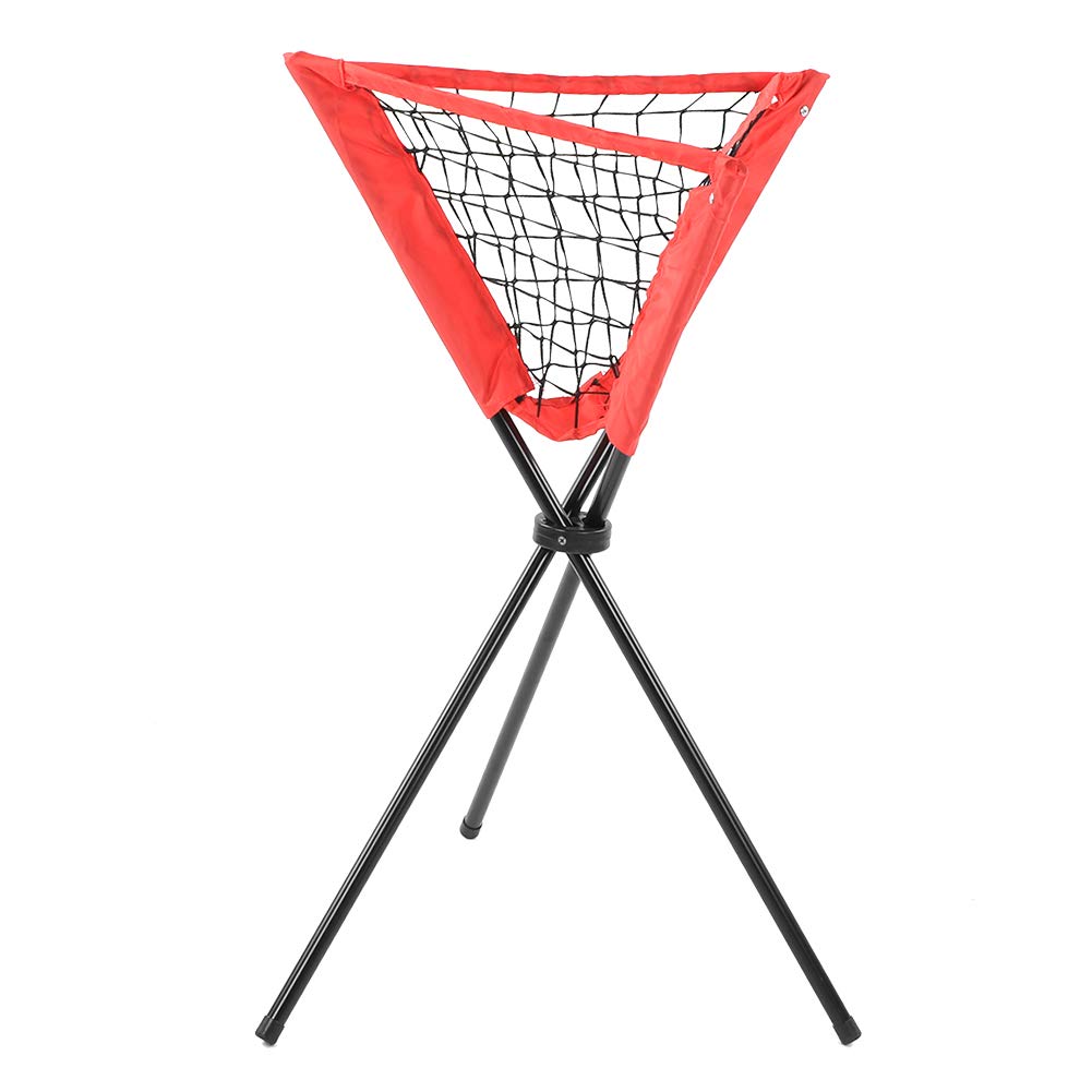 Leapiture Triangular Net Bag Softball Practice Net Portable Baseball Batting Tripod Ball Rack Baseball Training Equipment for Gyms and Sports Facilities Red