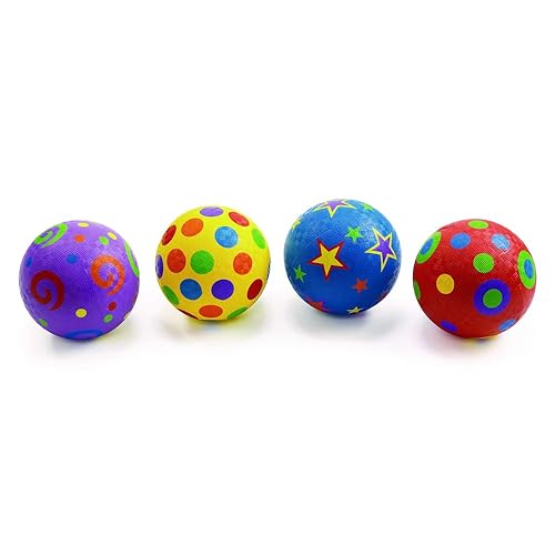 Excellerations Juego de 4 bolas coloridas de 5 pulgadas para niños pequeños y mayores, perfectas para actividades en interiores y exteriores para el disponible en Yaxa Venezuela