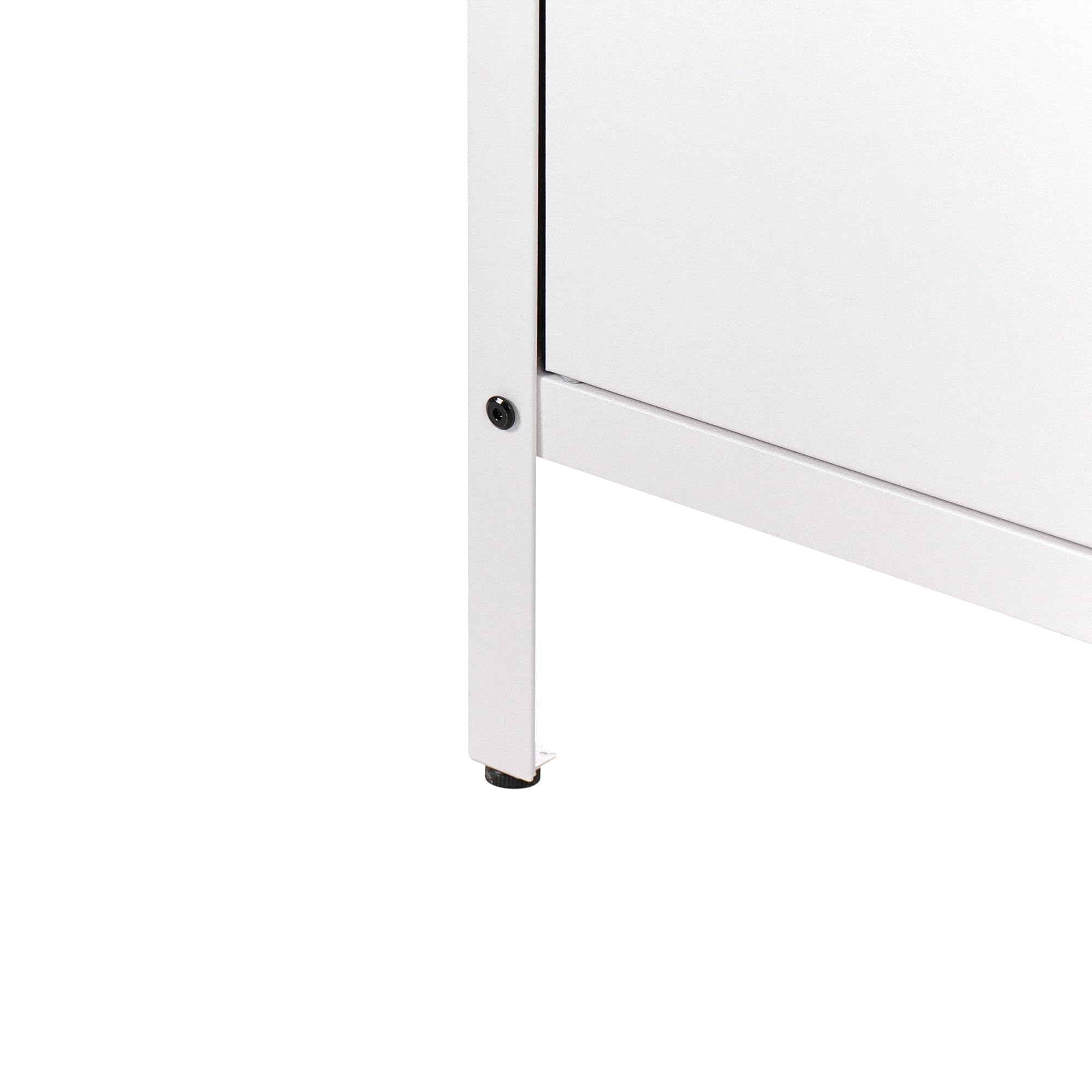 Beliani Cocina Exterior de Acero con Fregadero Monomando 2 Puertas en Acero Inoxidable Blanco Vilama