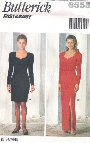 Butterick Sewing Pattern 6555 Misses Size 6-10 Easy Formal Evening Gown Short Long Dress