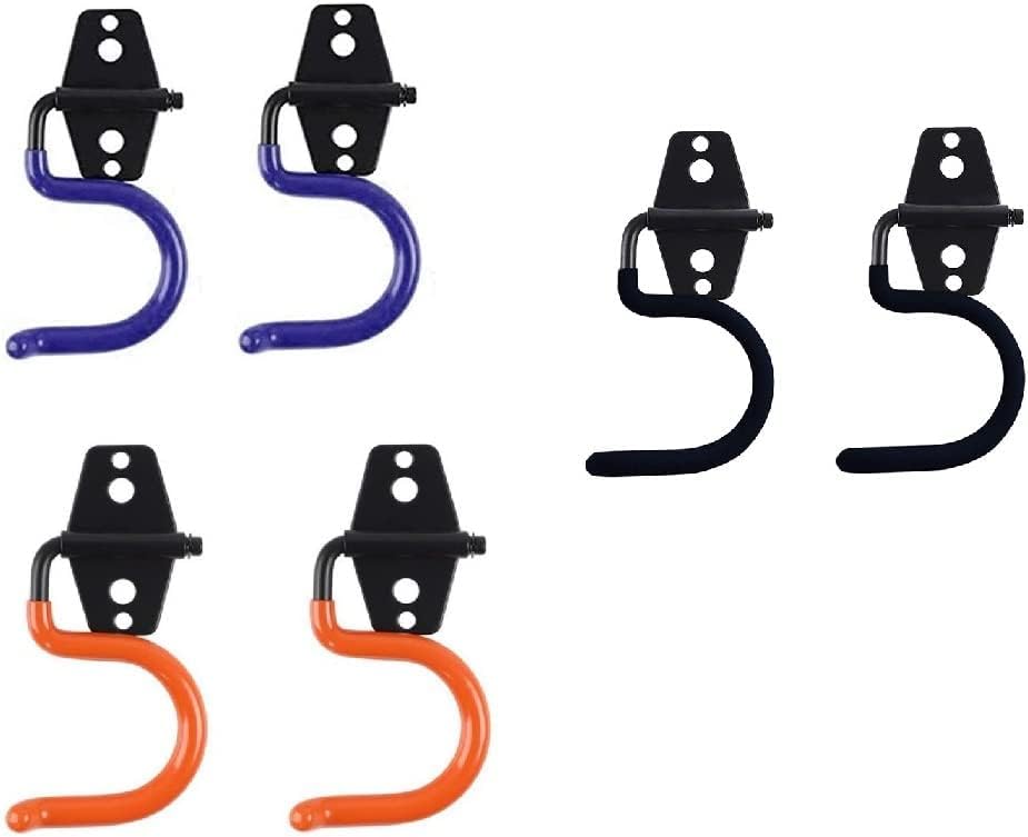 2PCS Garage Hook Heavy Duty Steel Garage Storage Hook, Heavy Duty Hook，Utility Hook and Broom and Mop Holder Wall Mount for Organizing Cleaning Tools, Mops, Garden Tools (S-Type) (Black)