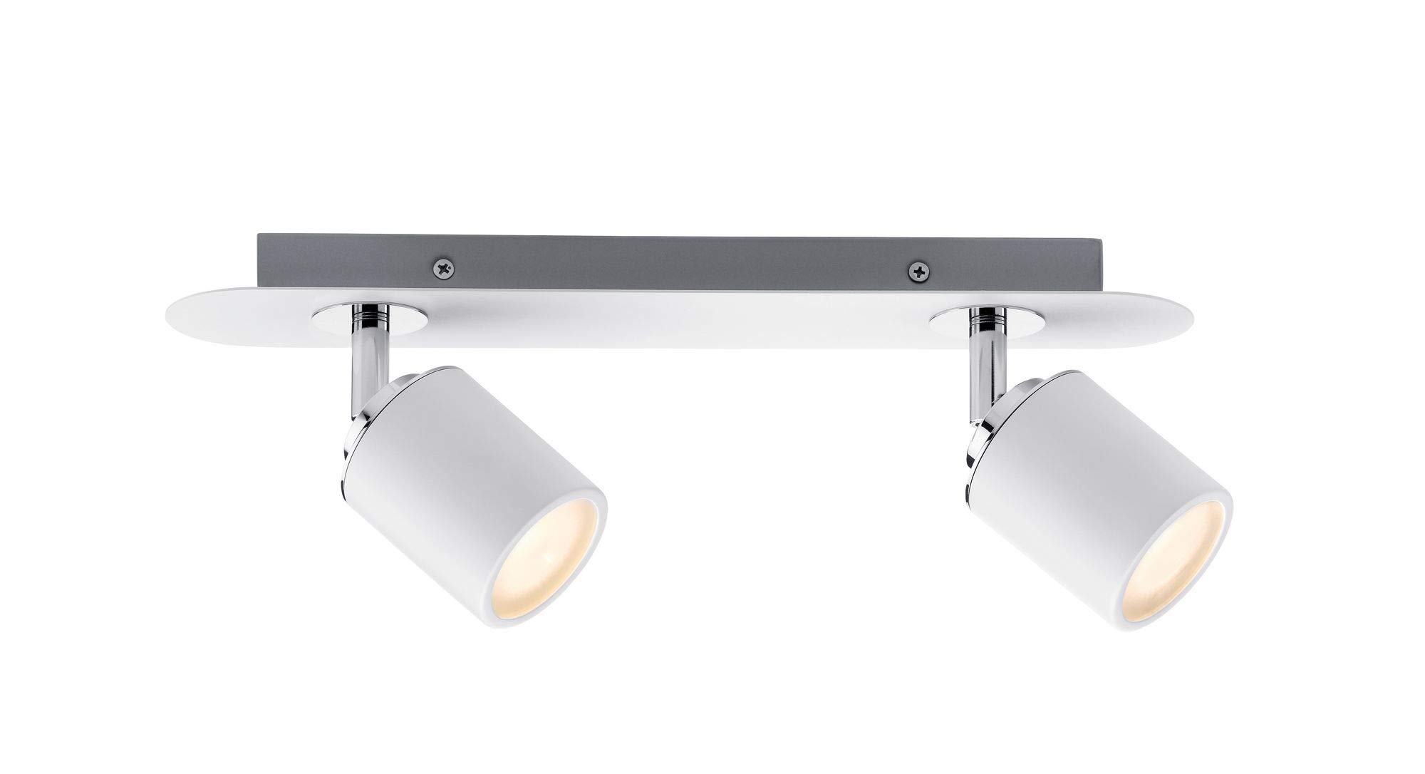 Paulmann 66718 Spots Tube, IP44, max. 2x10W, GU10, Blanc/Chrome, 230V, Métal