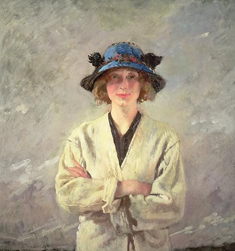 Affiche Toile Fille en robe blanche haute définition art portrait 60x90cm